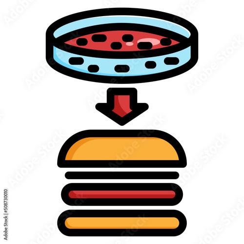 cultured meat line icon