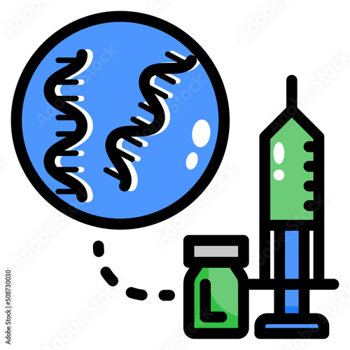 RNA vaccine line icon