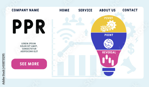 PPR - Pivot Point Reversal acronym. business concept background. vector illustration concept with keywords and icons. lettering illustration with icons for web banner, flyer, landing pag