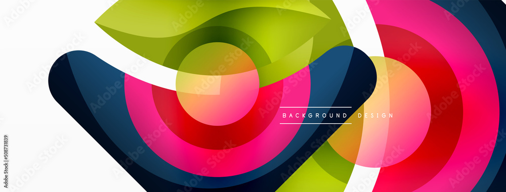 Creative geometric wallpaper. Minimal abstract background. Circle wave and round shapes composition vector illustration for wallpaper banner background or landing page Creative geometric wallpaper. Minimal abstract background. Circle wave and round shapes composition vector illustration for wallpaper banner background or landing page