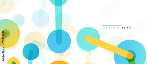 Abstract background. Round dots connected by lines. Trendy techno business template for wallpaper, banner, background or landing