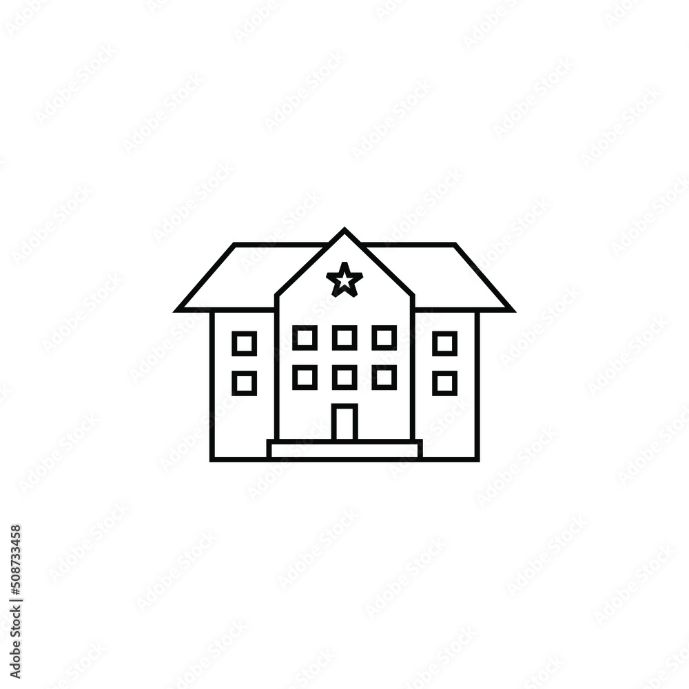 Hotel, Apartment, Townhouse, Residential Thin Line Icon Vector Illustration Logo Template. Suitable For Many Purposes. Hotel, Apartment, Townhouse, Residential Thin Line Icon Vector Illustration Logo Template. Suitable For Many Purposes.