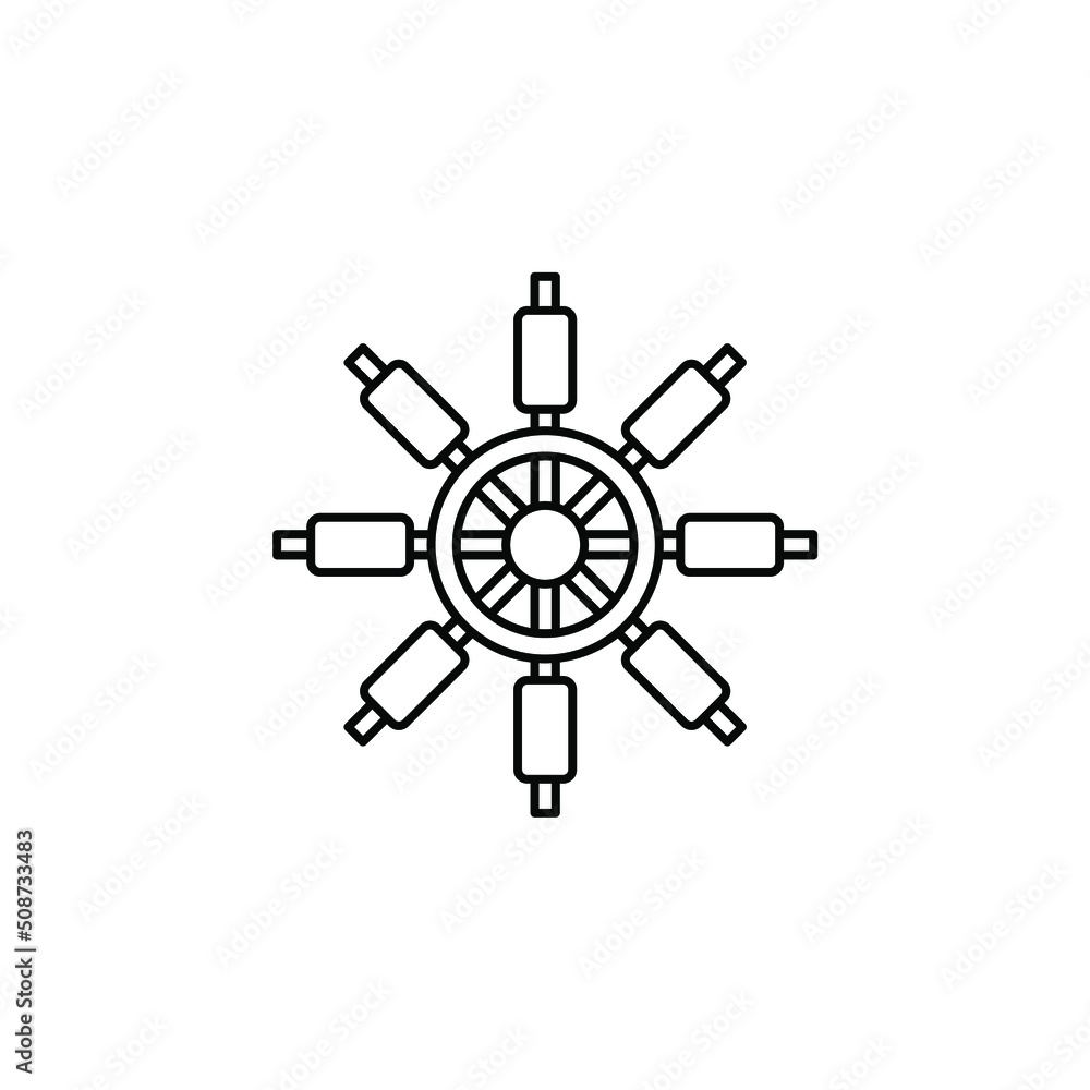 Rudder, Nautical, Ship, Boat Thin Line Icon Vector Illustration Logo Template. Suitable For Many Purposes. Rudder, Nautical, Ship, Boat Thin Line Icon Vector Illustration Logo Template. Suitable For Many Purposes.