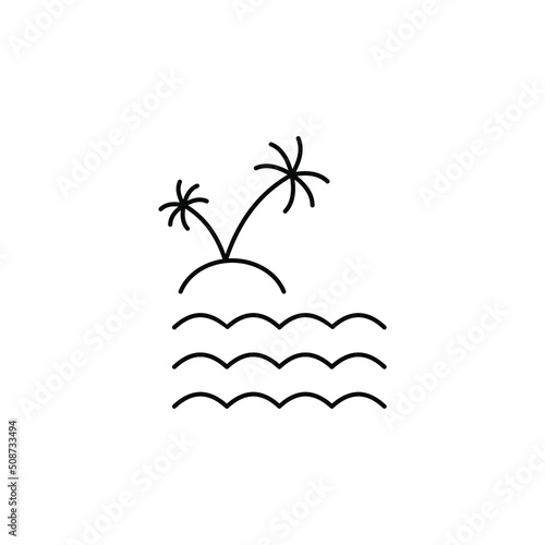 Ocean, Water, River, Sea Thin Line Icon Vector Illustration Logo Template. Suitable For Many Purposes.