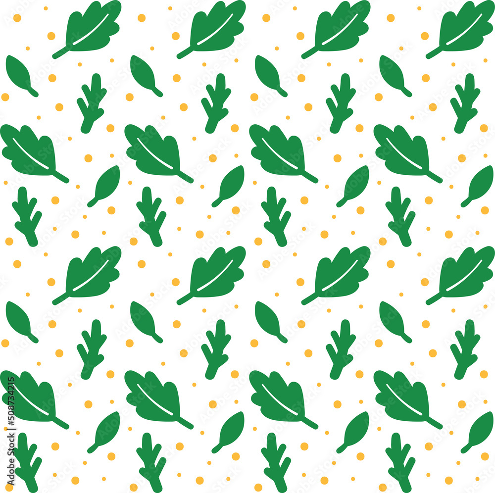 Simple Cartoon Leaves Seamless Pattern