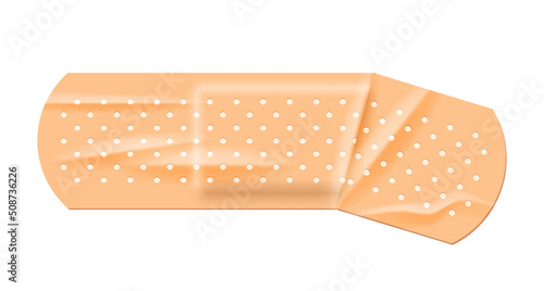 Beige adhesive antibacterial bandage, masking tape, 3d crumpled glue plastic patch