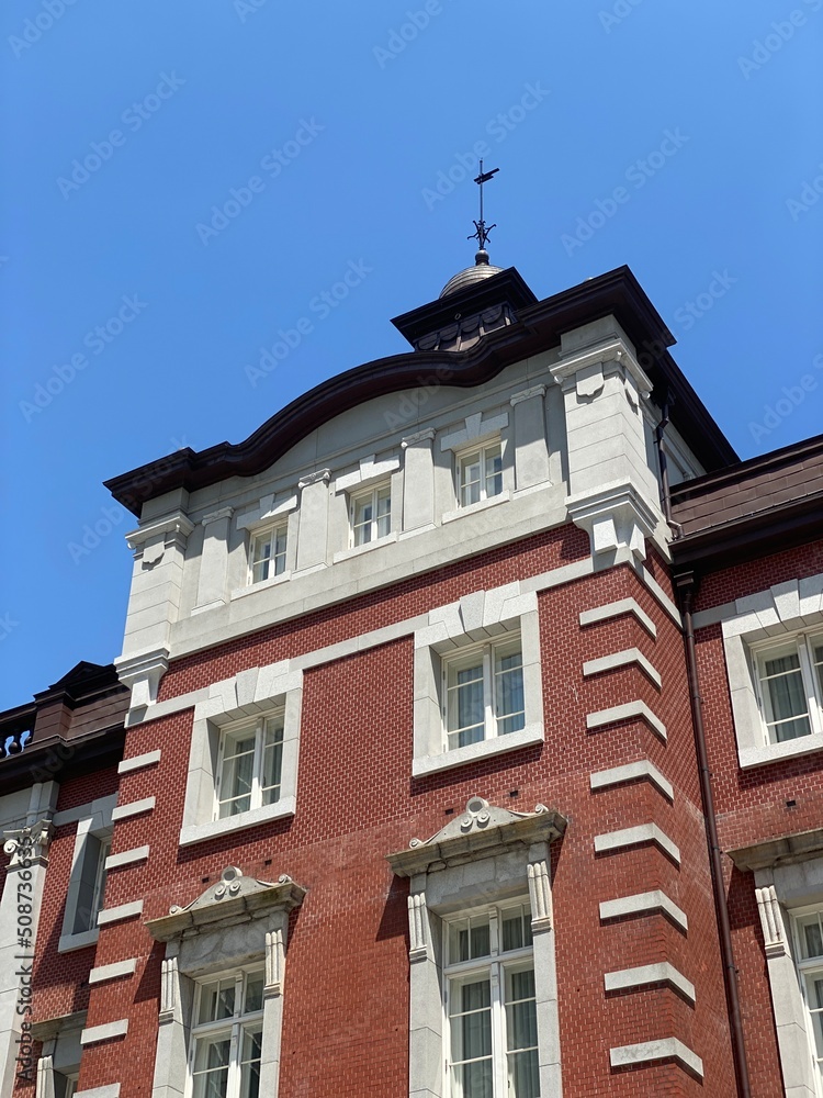 Red ancient bricks from the Tokyo station buildings, year 2022 June 4th Red ancient bricks from the Tokyo station buildings, year 2022 June 4th
