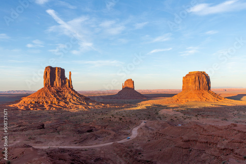 scenic view to the butte in monument valley  USA