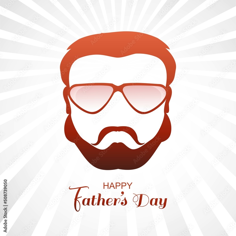 Beautiful man face with beard on mustache glasses happy fathers day ...