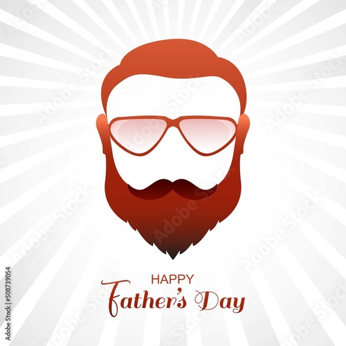 Beautiful man face on happy fathers day card background