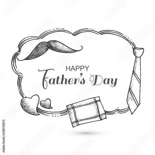 Hand draw sketch happy fathers day card background
