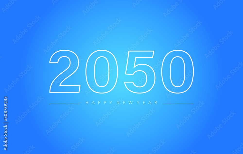 Happy new year 2050. Typography logo 2050 vision, 2050 New Year banner