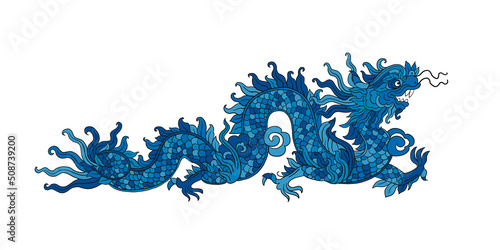 Chinese new year symbol. Ornate art dragon for your design