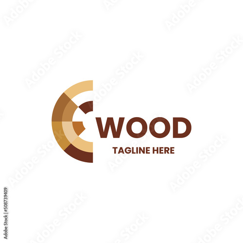 abstract art wood flooring logo design