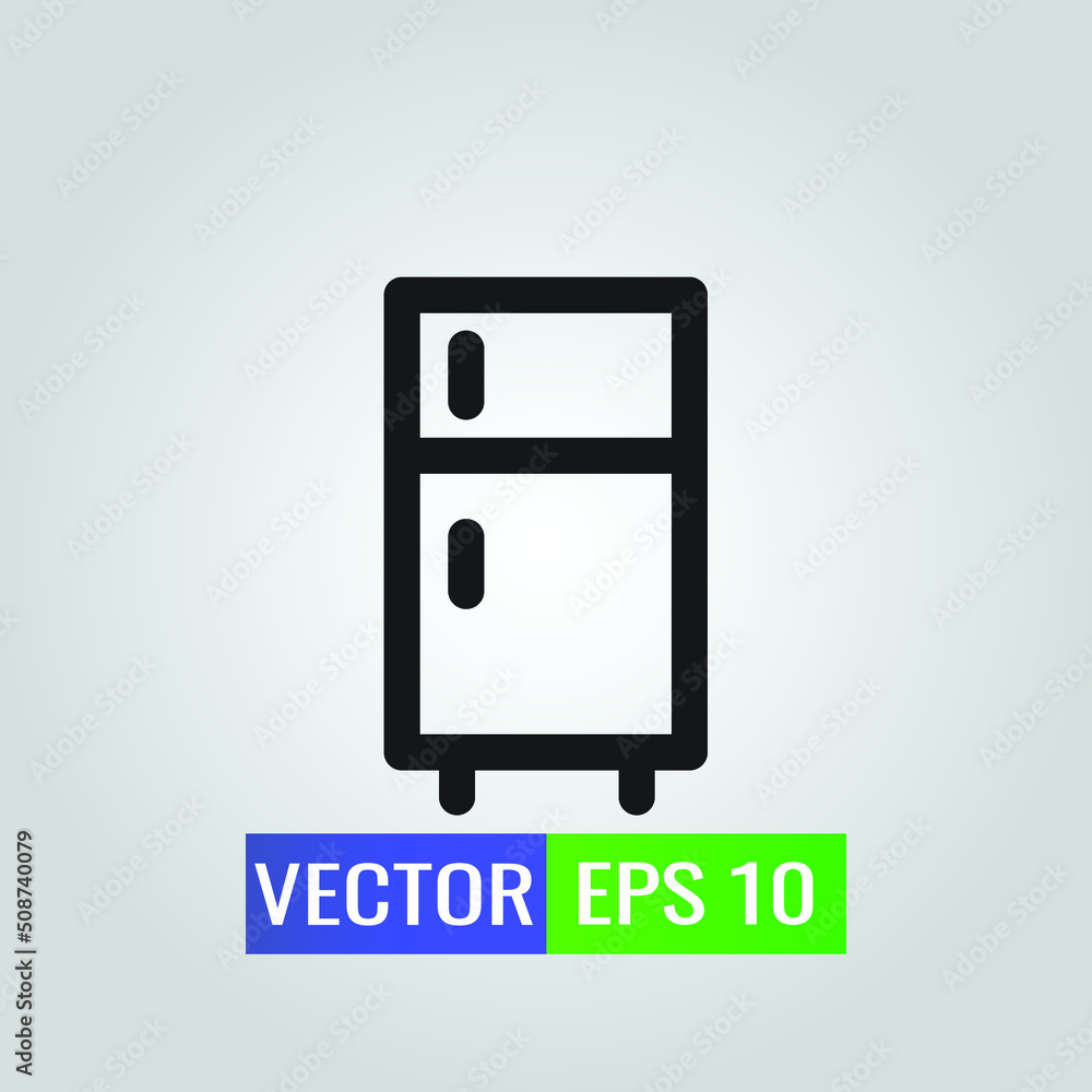 Icon illustration of refrigerator icon on background- high quality black style for web design or mobile app Icon illustration of refrigerator icon on background- high quality black style for web design or mobile app