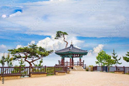 Naksansa or Naksan Temple is a Korean Buddhist temple complex in the Jogye order of Korean Buddhism that stands on the slopes of Naksan Mountain. photo