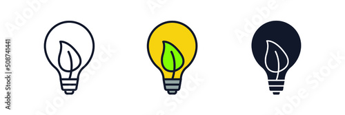 eco light icon symbol template for graphic and web design collection logo vector illustration