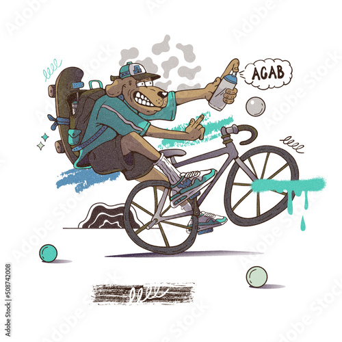 DOG BIKE GRAFFITI