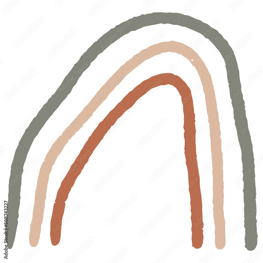 Hand drawn abstract organic rainbow in arc shape. Creative contemporary aesthetic abstract doodle elements illustration Hand drawn abstract organic rainbow in arc shape. Creative contemporary aesthetic abstract doodle elements illustration
