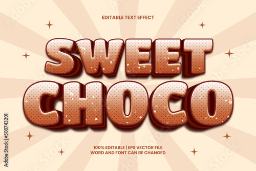 Sweet Choco Text Effect Editable 3D Cartoon Style