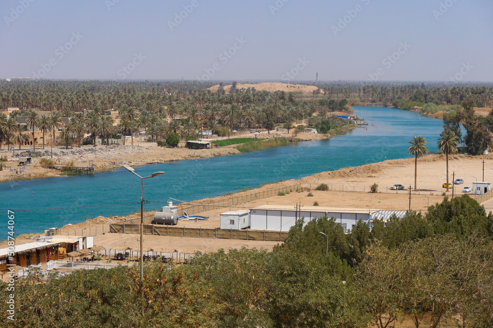 Euphrates River in Babylon Iraq Hillah 