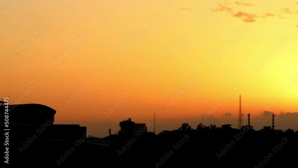 Attractive view of the sunset over the city Attractive view of the sunset over the city