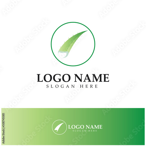 aloe vera logo design icon vector