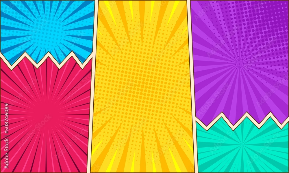 Fototapeta premium comic cartoon page colorful background