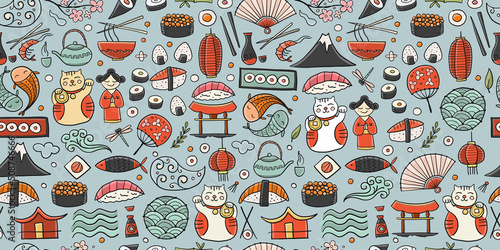 Japaneese Food and Traditions. Frame for your design