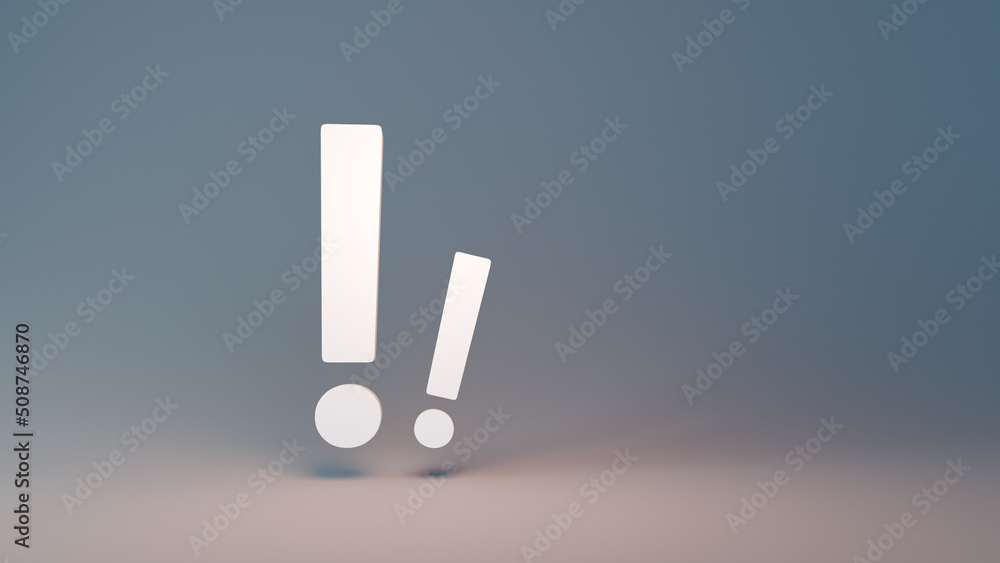 two exclamtion mark, 3d rendering
