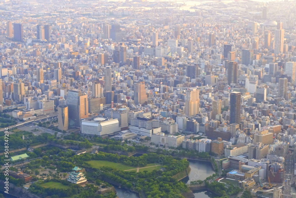 大阪市上空からの景観