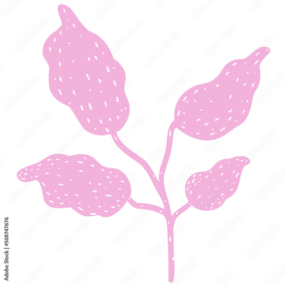 Fototapeta premium Hand drawn abstract organic leaf. Doodle botanical elements illustration.