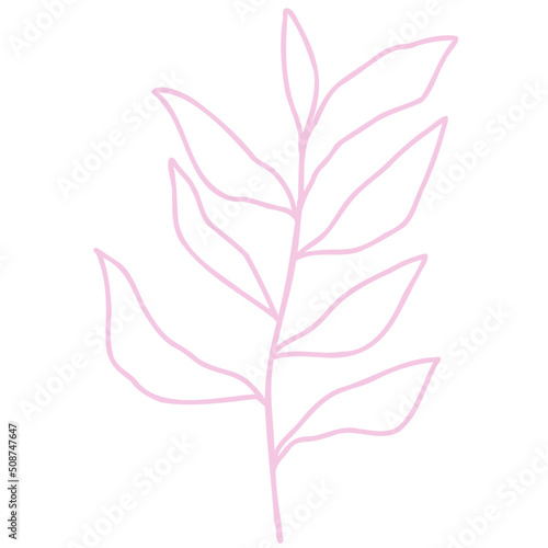 Hand drawn abstract organic leaf. Doodle botanical elements illustration.