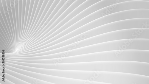 Fototapeta Naklejka Na Ścianę i Meble -  Abstract white background with 3D striped pattern, interesting architectural minimal white grey background 3D render illustration.