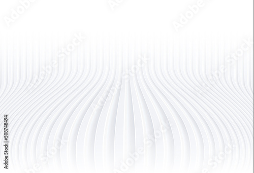 Abstract white background with 3D lines pattern, minimal white gray striped background