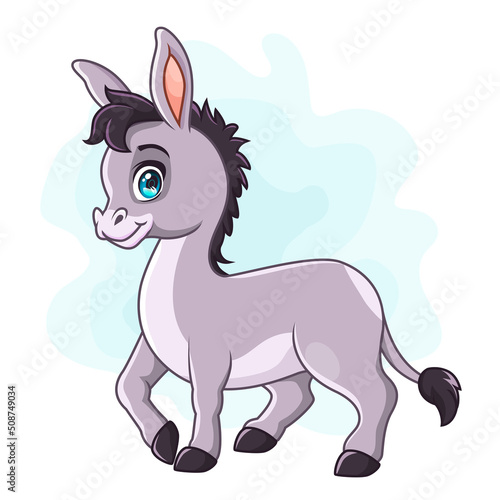 A Cute donkey cartoon isolated on white background . vector illustration © V3DESIGN
