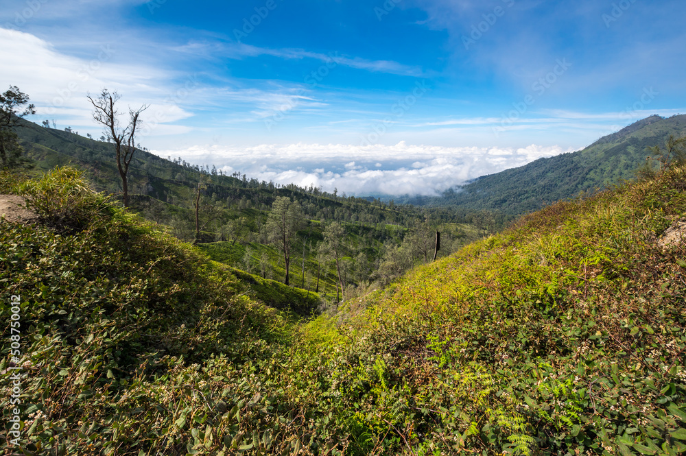 Obraz premium Ijen volcano in East Java, Indonesia