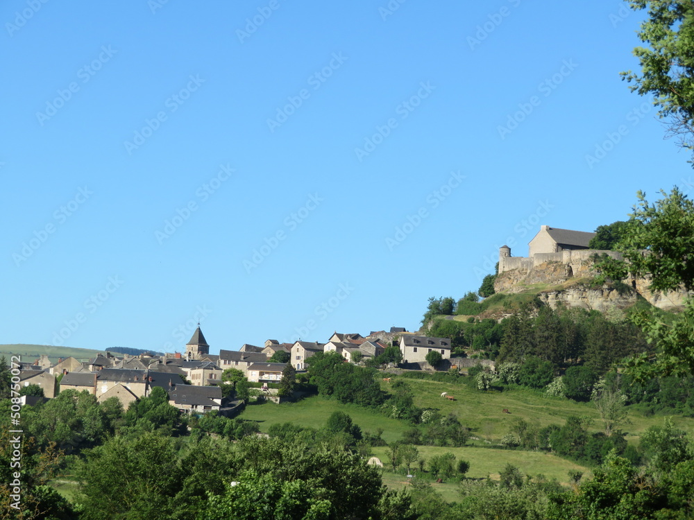 landscape of the French countryside medieval village old tourist