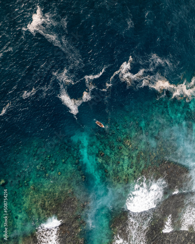 Aerial view of the Indian Ocean in Mauritius © Clement