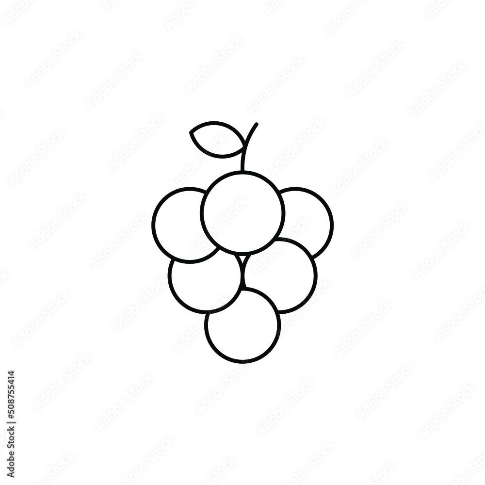 Grape Thin Line Icon Vector Illustration Logo Template. Suitable For Many Purposes. Grape Thin Line Icon Vector Illustration Logo Template. Suitable For Many Purposes.