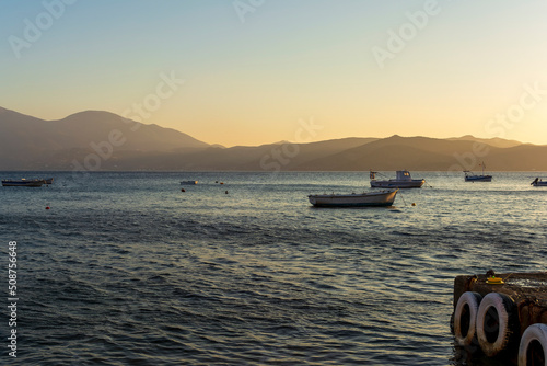 Traditional fishing village on Milos island, Greece photo