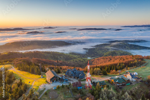 Poranek na Jaworzynie Krynickiej,Beskid Sądecki,małopolska.