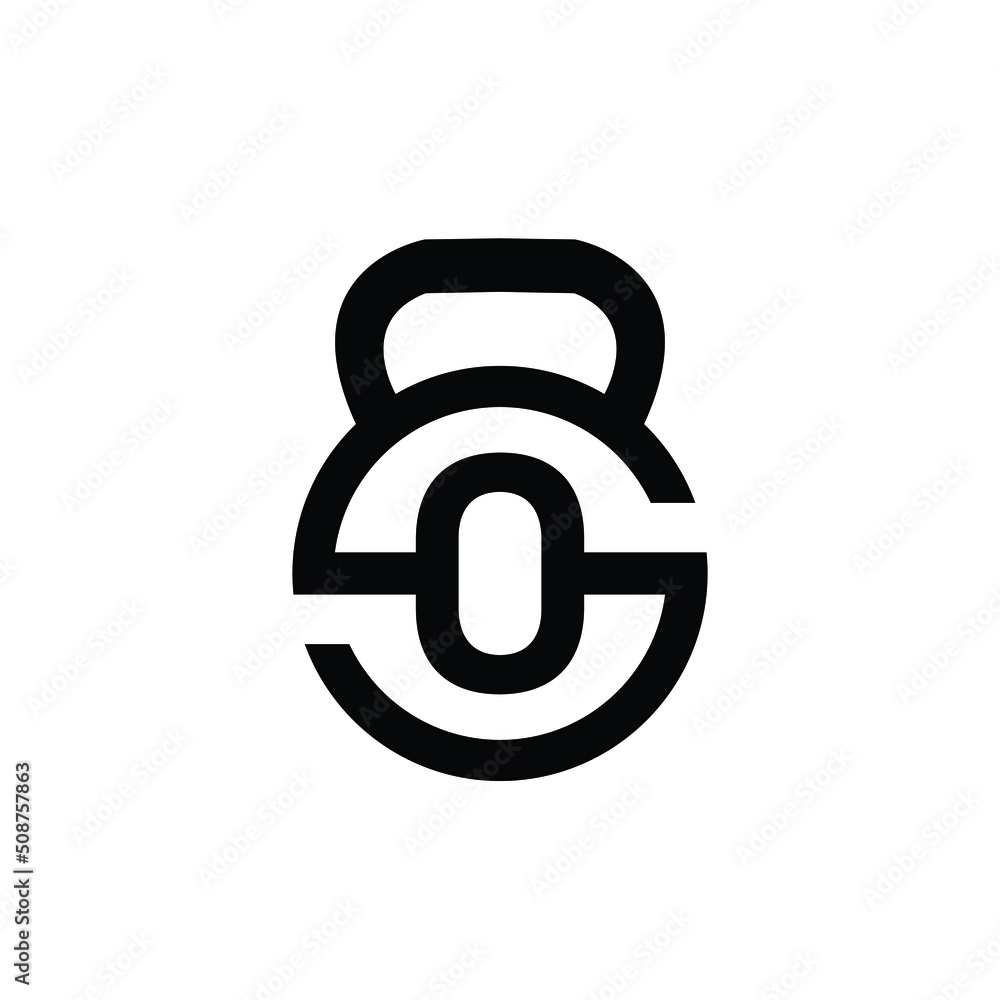Letter O logo with kettlebell | Fitness Gym logo | vector illustration of logo design Letter O logo with kettlebell | Fitness Gym logo | vector illustration of logo design