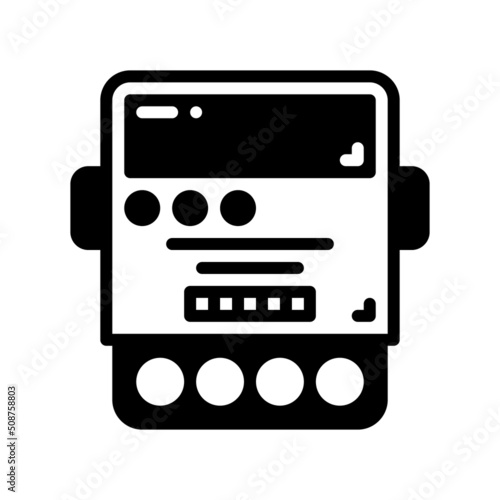 electric meter solid style icon. vector illustration for graphic design, website, app.