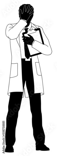 Scientist Engineer Inspector Upset Man Silhouette