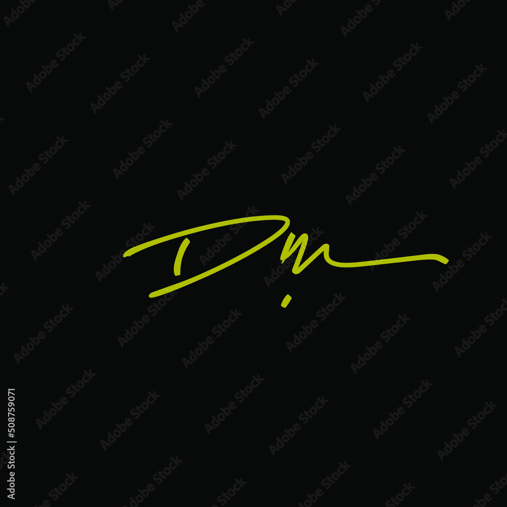 initials letter Dn handwriting logo vector template
