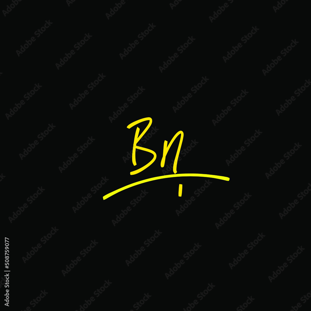 initials letter Bn handwriting logo vector template initials letter Bn handwriting logo vector template
