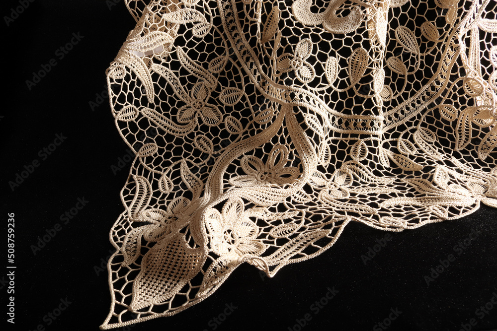 Obraz premium decorative lace on black background