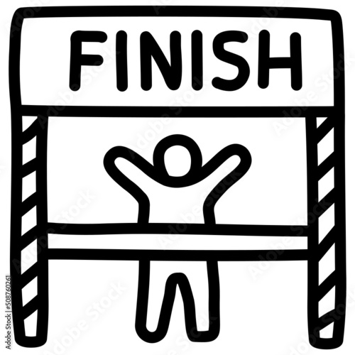 handdrawn finish icon