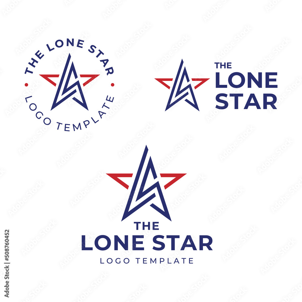 Lone Star Initial Letter LS SL Texas Five 5 Pointed Pentagram logo design Lone Star Initial Letter LS SL Texas Five 5 Pointed Pentagram logo design